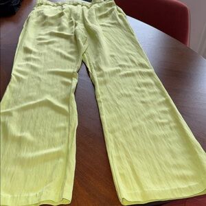 H&M Neon Yellowish Green Wide Leg Pant